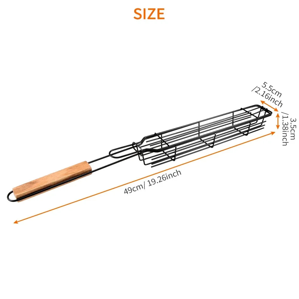 Non-stick churrasco grill malha, 1 parte, churrasqueira portátil malhas, peixe grelhar cesta, acessórios de cozinha