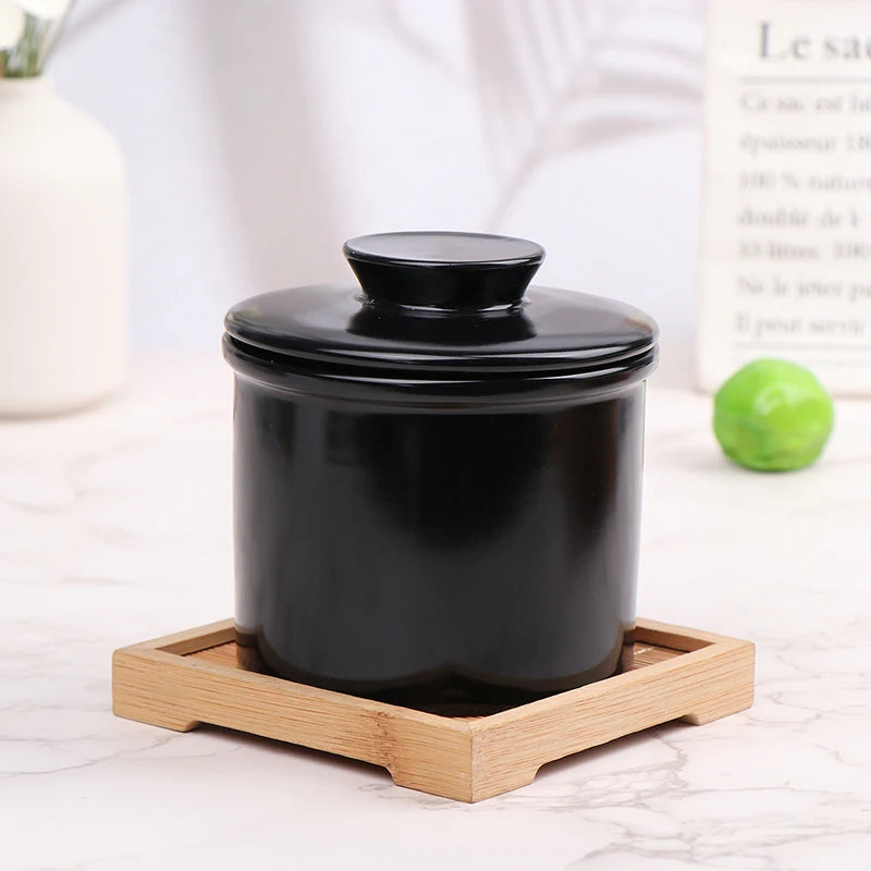 Copo cerâmico com tanque de óleo amarelo, Água selada com tampa, Tanque selado queijo, Caixa de manteiga estilo ocidental criativo
