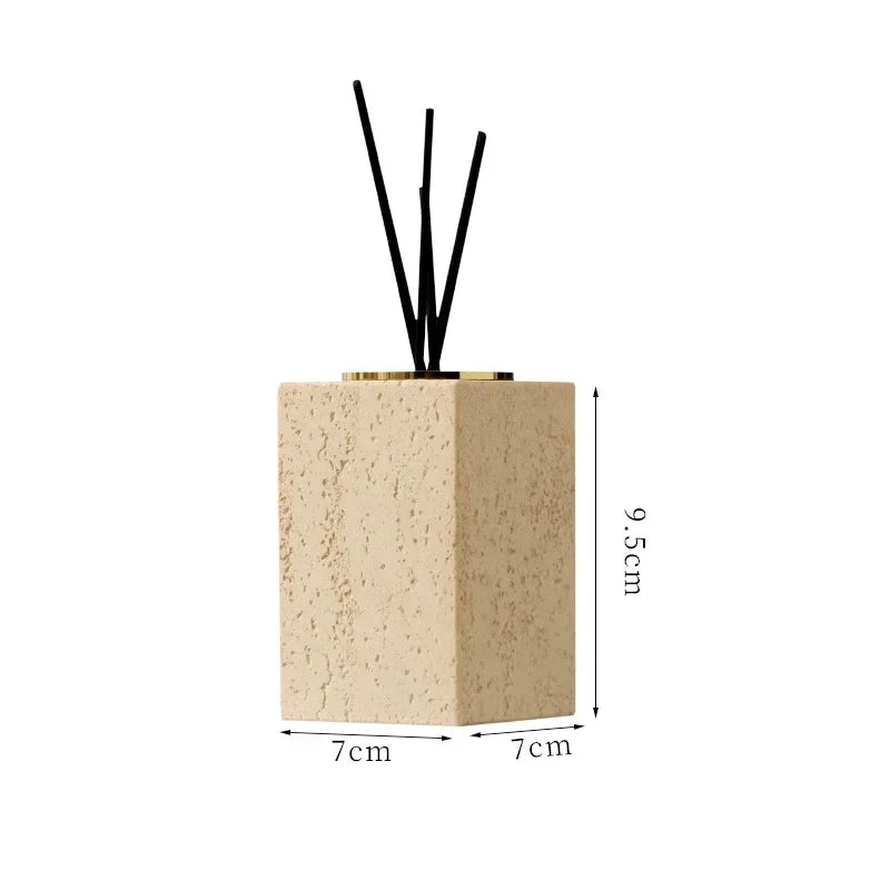 AhunderJiaz-Wabi Estilo Natural Mármore Vintage Aromaterapia Garrafa, Frasco Difusor, Dispenser, Home Decor, Sala