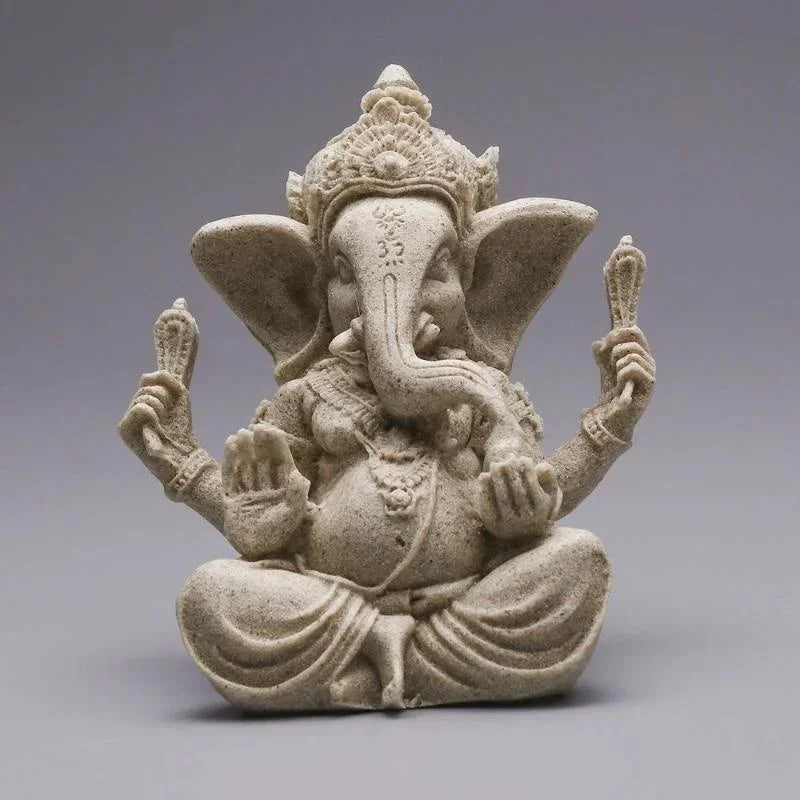 Sandstone buddha buddha estátua, handmade elefante estatueta, acessórios de decoração