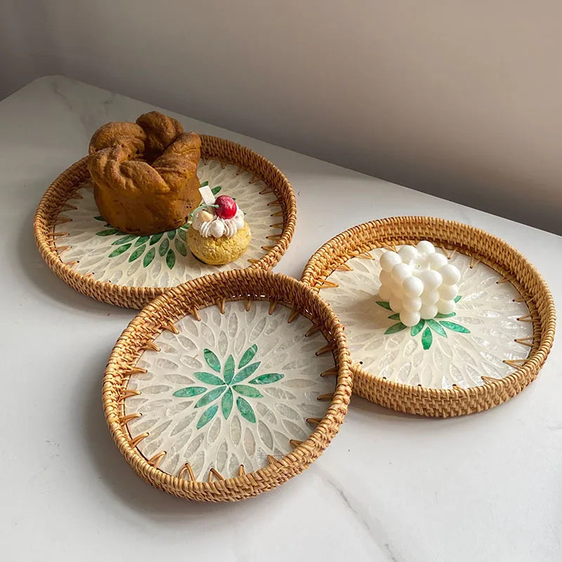 Nordic Natural Shell Bandeja Decorativa, Jóias, Difusor De Perfume, Bandejas De Exposição, Sala De Estar, Sala De Jantar, Armazenamento De Mesa, Casa