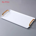 Bandeja retangular plástica de luxo, Bandejas de armazenamento para café, doces, caneca, frutas, sobremesa, festa, casa, organizador de cozinha