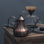 Chaleira de café em aço inoxidável, pote de chá, gotejamento retrô Gooseneck, bico, filtro gotejador, Home Pots, 420ml, 650ml