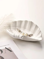 Ahunderjiaz-Placa De Cerâmica De Concha De Creme, Bandeja De Exibição De Jóias, Sala De Estar, Ornamentos Decorativos De Mesa, Decoração De Casa