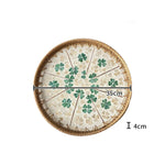 Bandeja redonda de vime feita à mão, concha colorida, bandeja de armazenamento, convidado doméstico, sala de jantar, decoração de mesa, decoração de casa