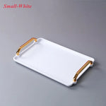 Bandeja retangular plástica de luxo, Bandejas de armazenamento para café, doces, caneca, frutas, sobremesa, festa, casa, organizador de cozinha