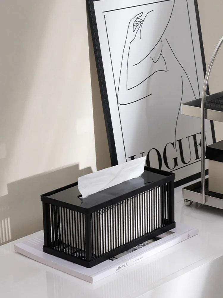 Ahunderjiaz-Caixa De Tecido De Metal Para Mesa De Jantar, Hotel, Banheiro, Casa, Decoração De Armazenamento De Cozinha, Estilo Moderno