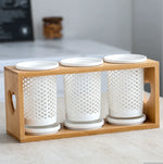 Conjunto de hashis de cerâmica, conjunto multifuncional de tubos para armazenamento de colher, hashi e garfo caixa de armazenamento de cozinha