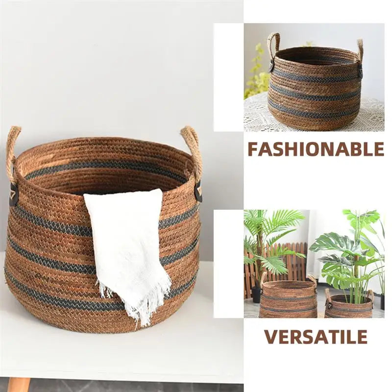 Cesta decorativa de armazenamento para sala de estar, Brinquedos, Cobertores, Suporte de lavanderia para roupas, Crianças