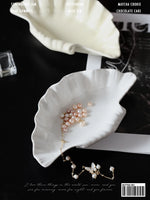 Ahunderjiaz-Creme Placa De Cerâmica Shell, Exibição De Jóias Bandeja De Armazenamento, Talheres De Cozinha Decorações, Armazenamento Em Casa E Organização