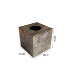 Ahunderjiaz-Caixa de tecido de concha colorida criativa, organizador de tecido, sala de estar, enfeites de mesa, decoração de casa