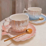 Pérola Shell Caneca De Café, Criativo Pequeno-almoço Xícara e Pires, Home Drinking Set, Presente De Aniversário Da Menina com Caixa De Presente, Home Decoratio