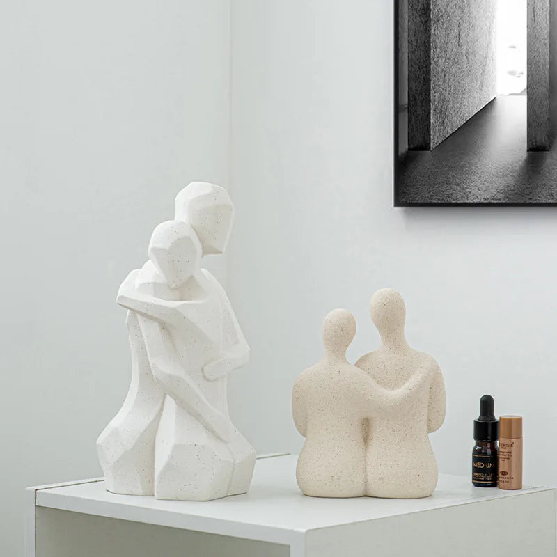 Vilead Cerâmica Casal Estátua Amante Figurines, Figurinhas Abstratas, Decoração Nórdica, Presentes De Casamento, Prateleira De Aniversário, Decoração Do Quarto