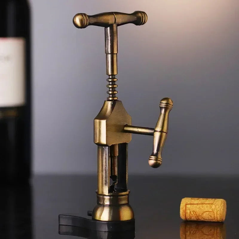 Profissional abridor de garrafa de vinho, saca-rolhas, estilo vintage, pinhão, universal, camping, bar ferramentas