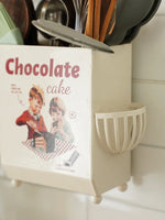 AhenderJiaz-Francês Vintage Talheres Balde De Armazenamento, Prateleira De Cozinha Doméstica, Multifuncional Pendurado Na Parede, Conjunto De Tubo De Pauzinha