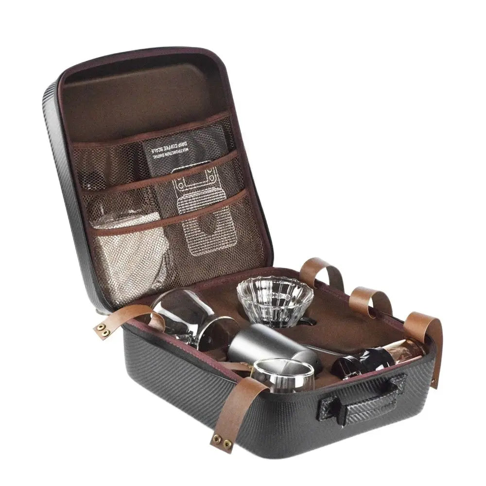 Outdoor Hand Brew Coffee Maker Set, Cafeteira de viagem com saco de armazenamento, Copo de filtro, Combinação Pour-Over Kettle