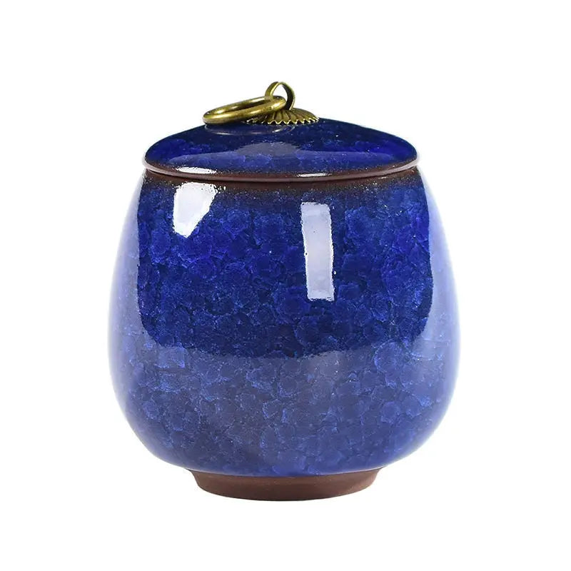Criativo Ice Crack Cerâmica Chá Caddy, Mini Portátil Selado Jar, Castiçal, Vela Frasco com Tampa, Caixa De Jóias, Porcelana, Home Decor