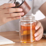 Garrafa de água de vidro com filtro de chá infusor separação de chá parede dupla garrafa de vidro garrafa de água leakproof viagem drinkware