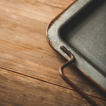 Bandeja retro do armazenamento do ferro forjado do metal com punho, bandeja da sobremesa do pão, decoração clássica home, tiro suportes, novo