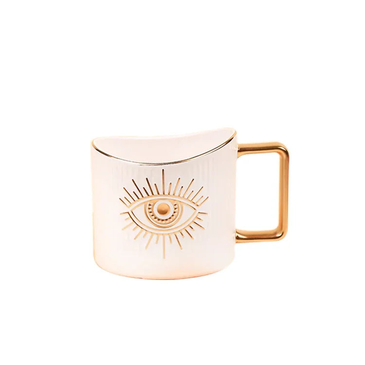 420ml cerâmica drinkware canecas copos de café criativo colorido olhos xícara de chá escritório casa drinkware microondas forno casal handgrip copos
