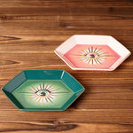 Vilead-bandeja de jóias cerâmica 16x11cm, prato jóias, mau olhado, titular do anel, estilo boho moderno, decoração home, organizador do quarto