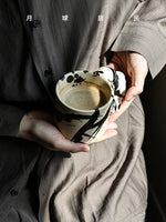 AhunderJiaz-Clássico Retro Creme Tinta Artesanal Cerâmica Caneca, Copos De Café Leite, Utensílios De Beber Casa, Conjunto De Copos De Casa