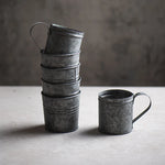 Mini copo de ferro para flores, copo retrô de metal pequeno com alça, vaso de plantas, adereços para fotografia, ferramentas de decoração para casa