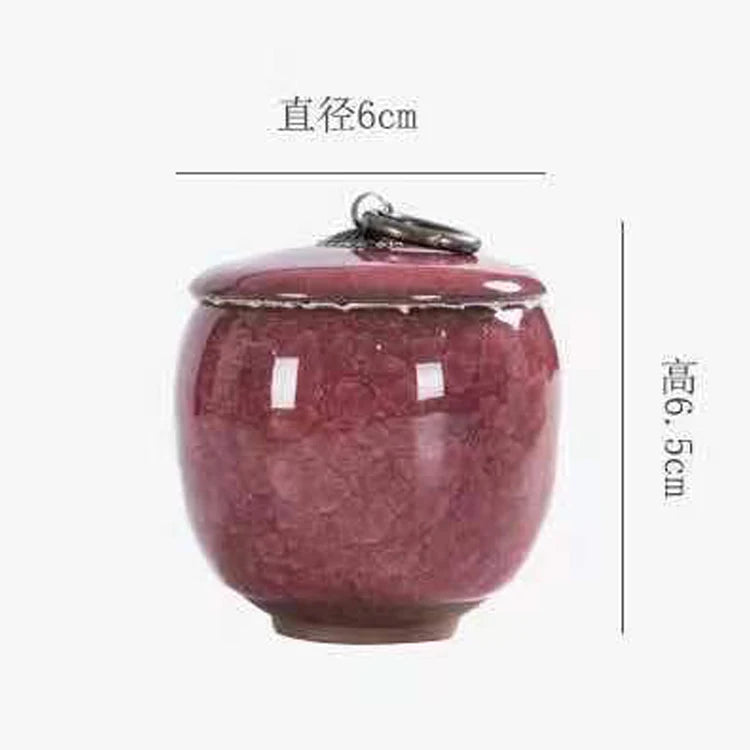Criativo Ice Crack Cerâmica Chá Caddy, Mini Portátil Selado Jar, Castiçal, Vela Frasco com Tampa, Caixa De Jóias, Porcelana, Home Decor