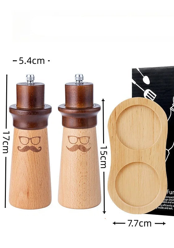 Creative Manual Gentleman Pepper Grinder,Black Pepper Grinder, Sea Salt and Spice Grinder Garrafa, Ferramentas de Cozinha e Gadgets, 6 ", 1 Pc, 2Pcs