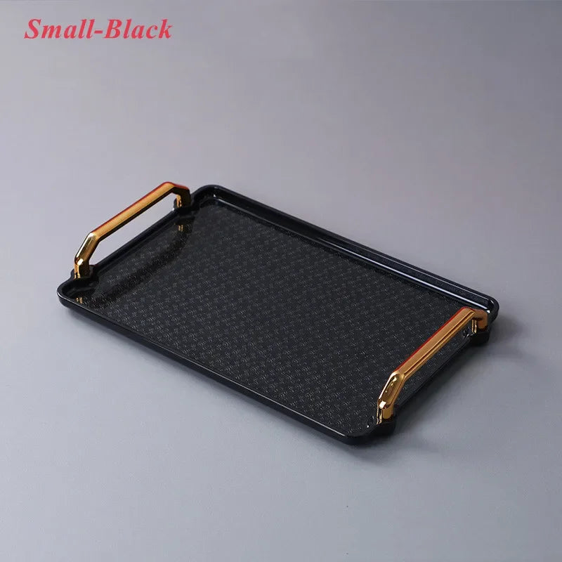 Bandeja retangular plástica de luxo, Bandejas de armazenamento para café, doces, caneca, frutas, sobremesa, festa, casa, organizador de cozinha