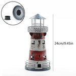 Castiçais retro do ferro forjado do farol, ofício artesanal, mediterrânico, decoração nostálgica criativa, decoração Home