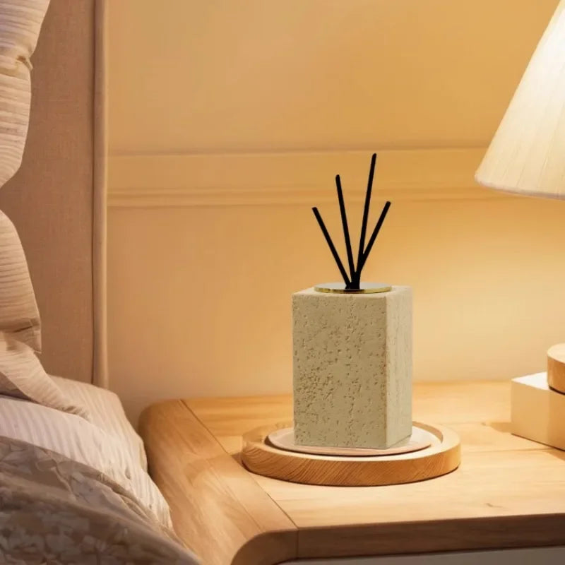 AhunderJiaz-Wabi Estilo Natural Mármore Vintage Aromaterapia Garrafa, Frasco Difusor, Dispenser, Home Decor, Sala