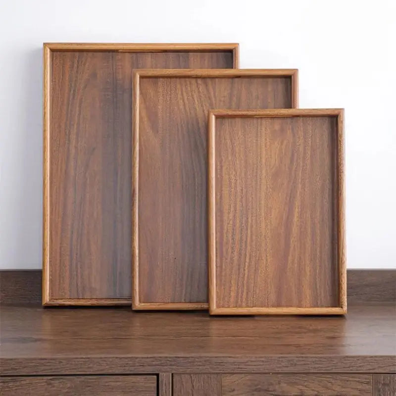 Bandejas de madeira bandeja de chá natural prato comida bandejas decorativas frutas lanche café café da manhã placa armazenamento acessórios cozinha