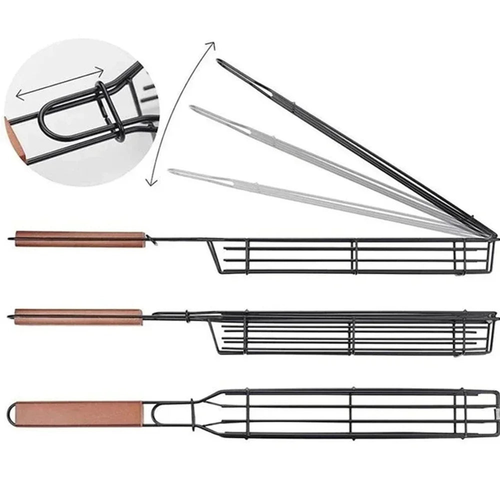 Non-stick churrasco grill malha, 1 parte, churrasqueira portátil malhas, peixe grelhar cesta, acessórios de cozinha