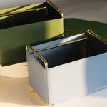 Ahunderjiaz-Cesta De Armazenamento De Couro De Ferro, Caixa De Armazenamento Para Sala De Estar, Desktop, Jóias, Decoração Do Lar, Luxo