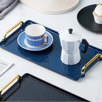 Bandeja retangular plástica de luxo, Bandejas de armazenamento para café, doces, caneca, frutas, sobremesa, festa, casa, organizador de cozinha