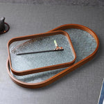 Bandeja de vidro com flores da begônia, xícara de chá, organizador de joias, bandeja para festa, sala de hóspedes, sala de jantar, evento