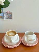 Ahunderjiaz-canecas de cerâmica amarelas bonitos, porta-copos de café, utensílios domésticos, decorações home, Copa Kawaii