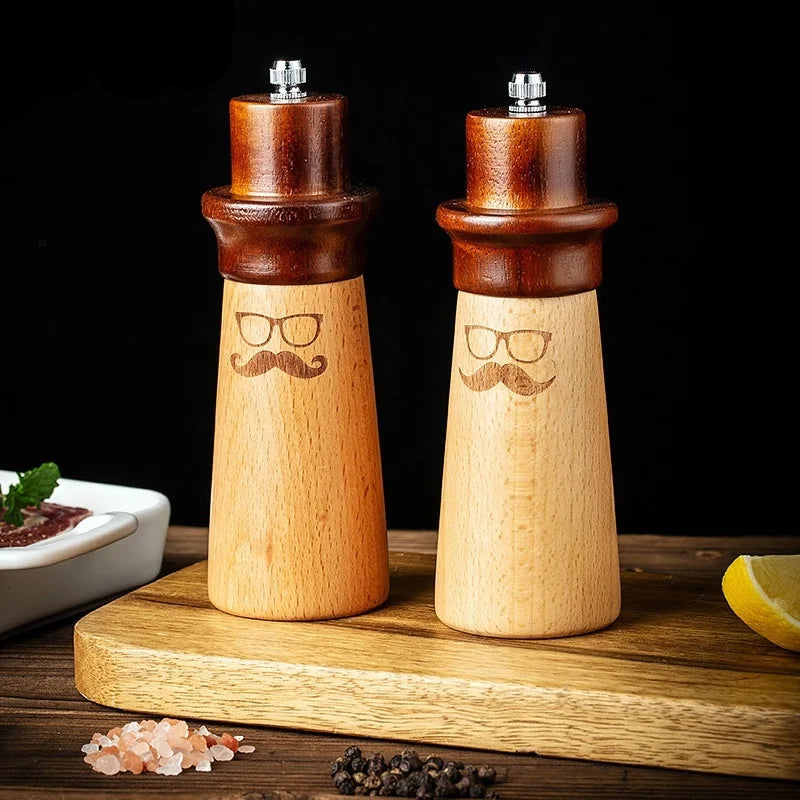 Creative Manual Gentleman Pepper Grinder,Black Pepper Grinder, Sea Salt and Spice Grinder Garrafa, Ferramentas de Cozinha e Gadgets, 6 ", 1 Pc, 2Pcs