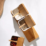 Conjunto de potes de tempero de cerâmica, caixa quadrada de armazenamento de cereja, sal, açúcar, pimenta, molho de soja, garrafa de vinagre, utensílios de cozinha, novo