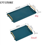 Bandeja retangular plástica de luxo, Bandejas de armazenamento para café, doces, caneca, frutas, sobremesa, festa, casa, organizador de cozinha