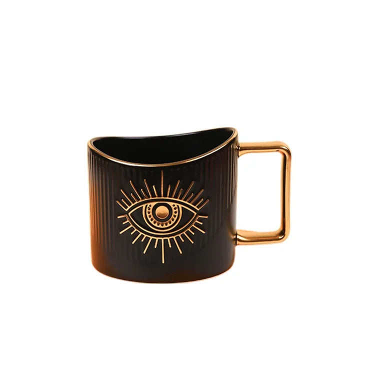 420ml cerâmica drinkware canecas copos de café criativo colorido olhos xícara de chá escritório casa drinkware microondas forno casal handgrip copos
