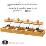 Criativo vidro spice jar casa três-peça sal frasco de açúcar com tampa spice pepper caixa de armazenamento recipiente de vidro decoração para casa