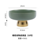 Criativo cerâmica vertical padrão bandeja de frutas com base dourada sala estar desktop lanche alto chá jóias diversos caixa armazenamento