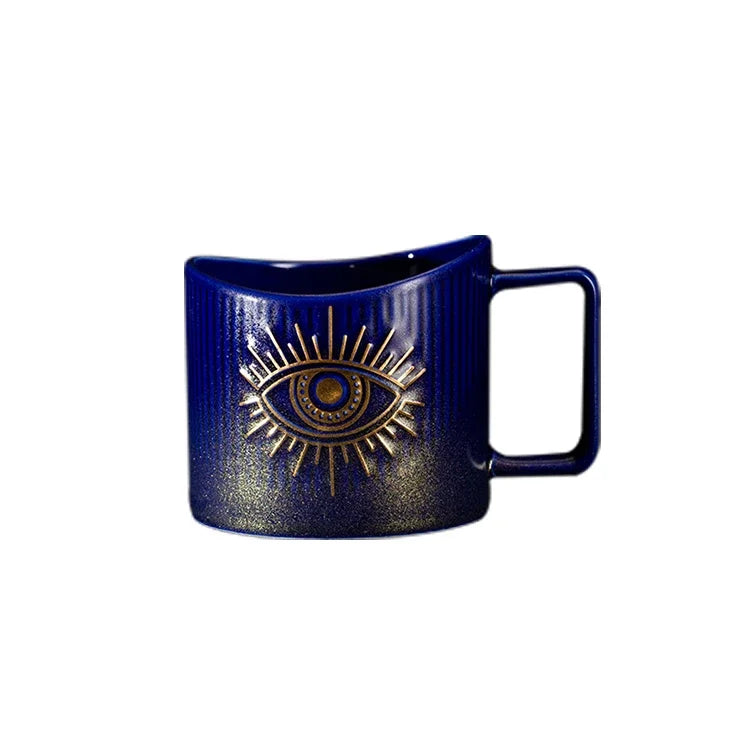 420ml cerâmica drinkware canecas copos de café criativo colorido olhos xícara de chá escritório casa drinkware microondas forno casal handgrip copos