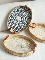 Wabi-Sabi Estilo Natural Shell Fruit Plate, Cesta De Sobremesa, Bandeja De Armazenamento De Rattan Artesanal, Banheiro Decoração De Casa Organização