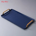 Bandeja retangular plástica de luxo, Bandejas de armazenamento para café, doces, caneca, frutas, sobremesa, festa, casa, organizador de cozinha