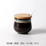 Frasco De Tempero De Cerâmica Com Colher, Frasco De Especiarias De Açúcar De Sal, Conjunto De Caixa De Tempero De Glutamato Monossódico, Suprimentos De Cozinha Vintage