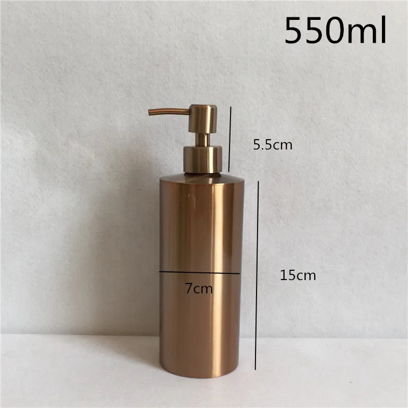 304 garrafa de aço inoxidável do distribuidor do sabão líquido, bomba da loção, cozinha, banheiro, gel, mão, 250ml, 350ml, 550ml