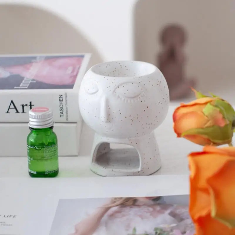 Queimador De Óleo Essencial De Cerâmica E Fogão De Aromaterapia Com Castiçal, Aquecedor De Fragrância Criativa Para Home Spa E Meditação